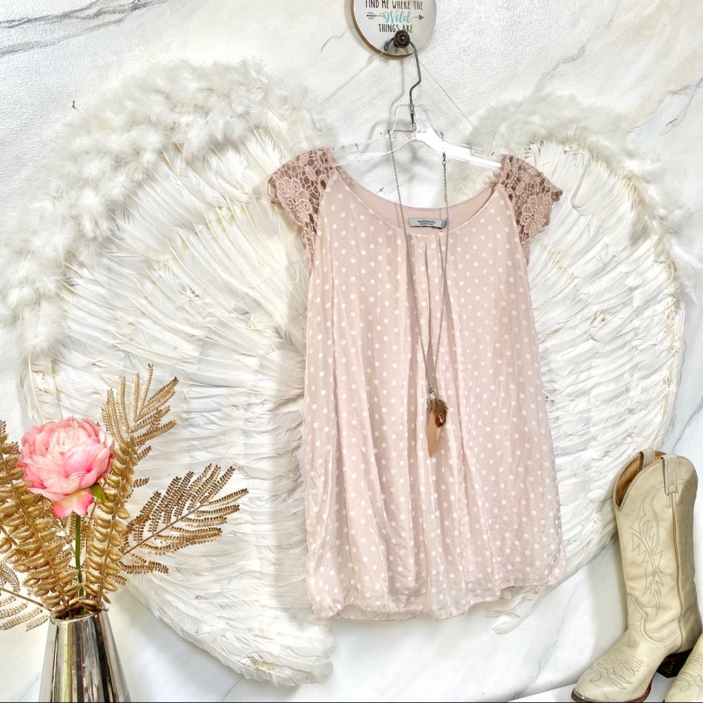 Gorgeous sheer Polkadot silk blouse